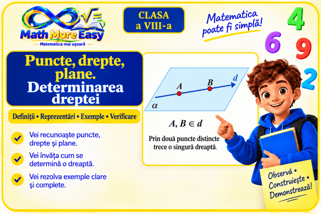 Reprezentarea punctelor A și B care determină dreapta d într-un plan.