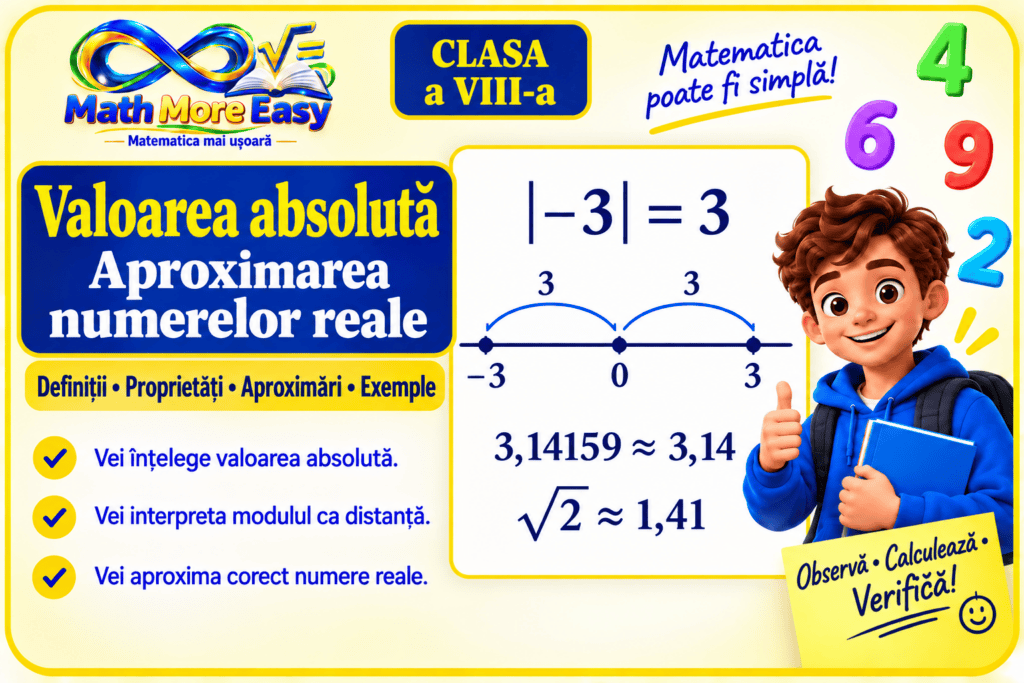 Valoarea absolută și aproximarea numerelor reale, lecție pentru clasa a VIII-a