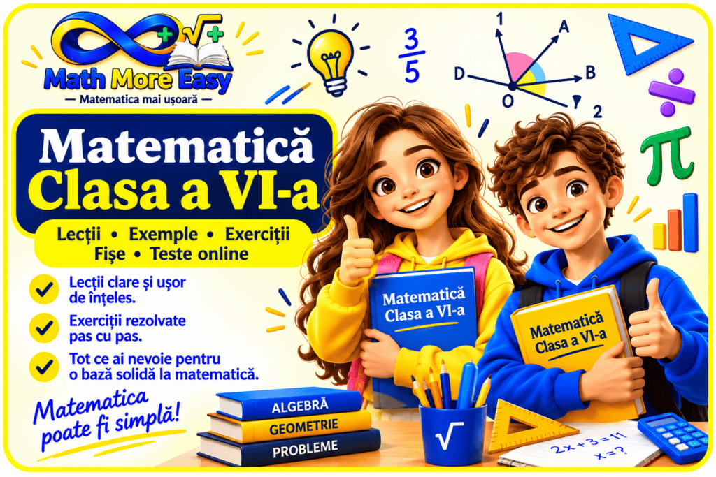Matematică clasa a 6-a cu lecții, exerciții și teste