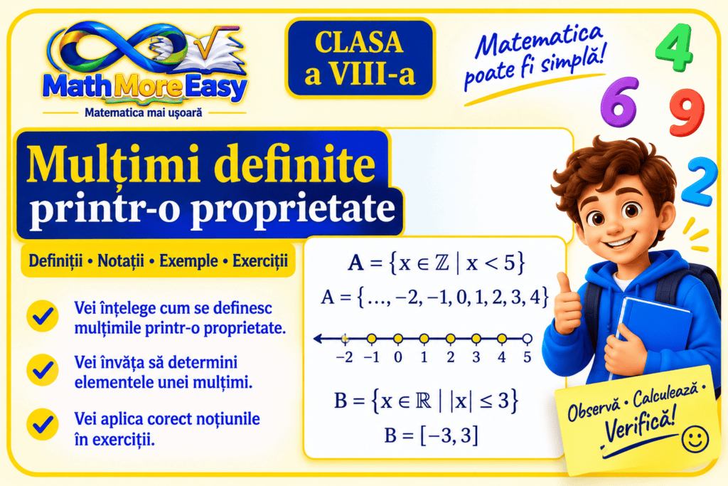 Mulțimi definite printr-o proprietate clasa a VIII-a