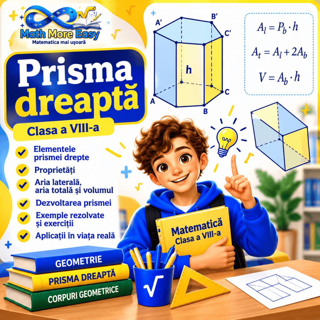 Prisma dreaptă și paralelipipedul dreptunghic pentru clasa a VIII-a